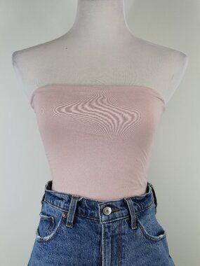 Brandy Melville Strapless Tube Top Stretch Knit Bandeau Basic Fitted Summer